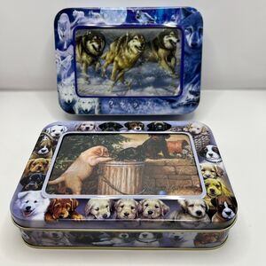 11 Ea Wolf/3 Ea Dog All Occasion Notecard Sets in Decorative Tins Incomplete Set